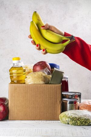 Food donation boxの写真素材