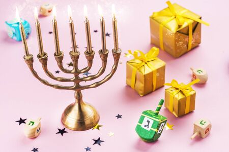 Happy Chanukah backgroundの写真素材