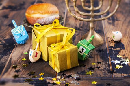 Happy Chanukah backgroundの写真素材