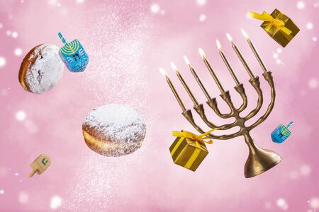 Happy Chanukah backgroundの写真素材