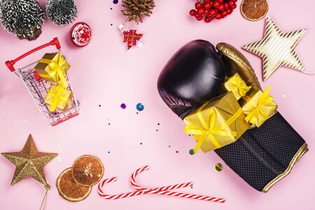 Boxing day, winter sales backgroundの写真素材