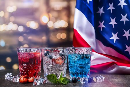 Drinks for celebration 4th of julyの写真素材
