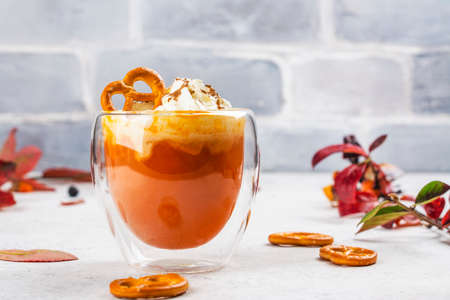 Spice pumpkin latte drinkの写真素材