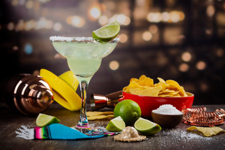Margarita cocktail with limeの写真素材