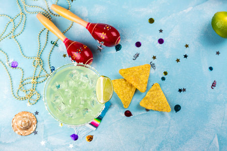 Margarita cocktail with limeの写真素材