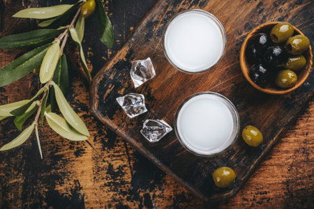 Traditional greek vodka ouzoの写真素材