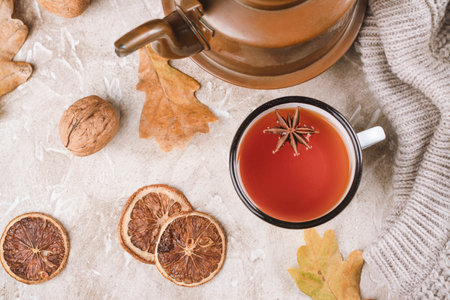 Cozy autumn backgroundの写真素材