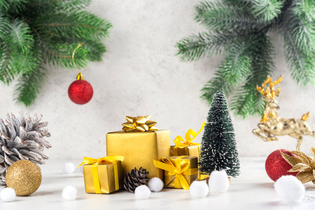 Merry xmas and happy new year greeting cardの写真素材