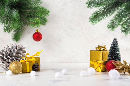 Merry xmas and happy new year greeting cardの写真素材