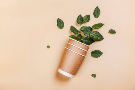 Zero waste packaging backgroundの写真素材
