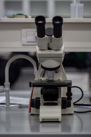 Modern electronic microscope in biotechnology forensic laboratoryの写真素材