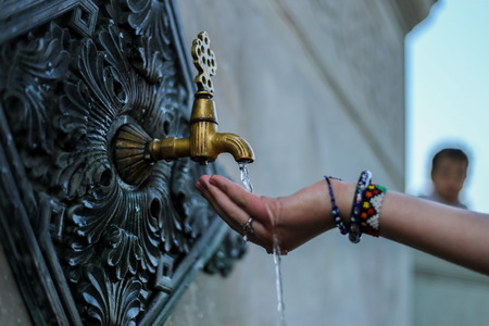Water source, drinking water, natural spring water, clear, coldの写真素材