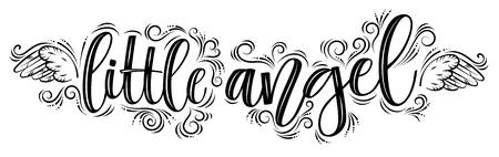 Welcome Baby lettering inscription isolated on white background. Baby shower calligraphy for invitation or greeting card. Vector illustration. Modern brush calligraphy.のイラスト素材