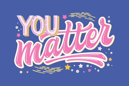 Mental health is a priority - hand drawn lettering phrase. Black and white mental health support quote.のイラスト素材