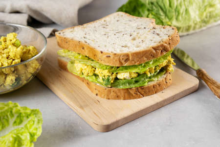 Vegan egg salad sandwih clubの写真素材
