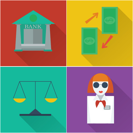 set of four financial icons in a flat designのイラスト素材