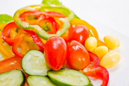 Fresh and tasty salad close-up の写真素材