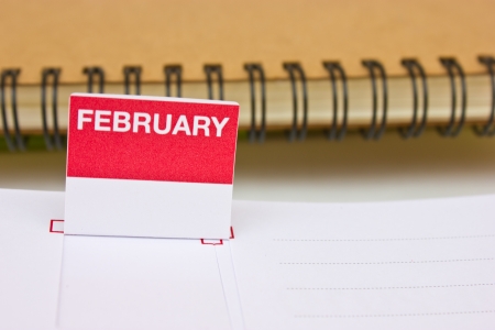 Monthly pop-up label in blank organizer の写真素材
