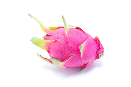Single dragon fruit isolated on white background.の写真素材