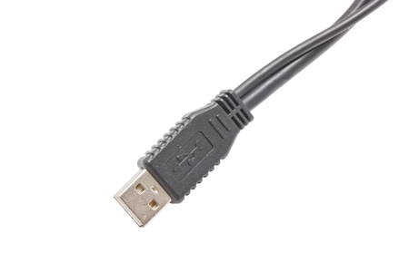 Black USB-cable isolated on white background 