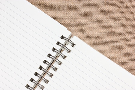 Notebook with sackcloth 