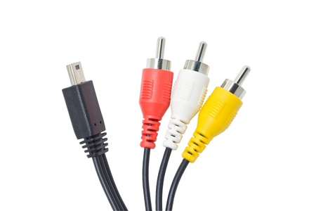 AV cable isolated on white background.