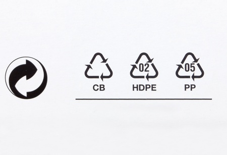 Recycling code on cardboard の写真素材
