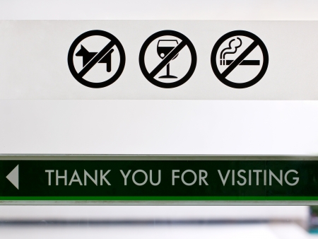 Set of prohibit sign at cafeteriaの写真素材