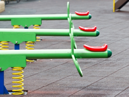 Close up of colorful seesaw の写真素材