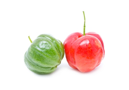 Barbados cherry isolated on white の写真素材