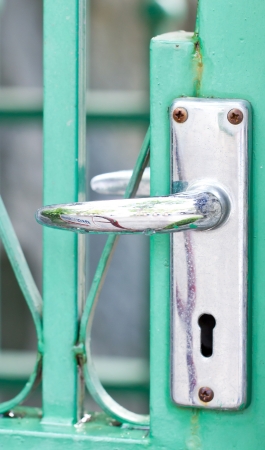 Close up of door handling の写真素材