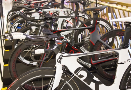 Bangkok-MARCH 4 : Quintana Roo bicycles on display at The Bangkok Life Cycling 2013 on March 4, 2013 in Bangkok, Thailand.のeditorial素材