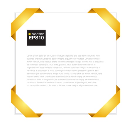 Blank paper with yellow origami frameのイラスト素材