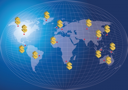 World map finance conceptのイラスト素材