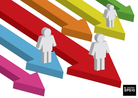 Colorful arrow with human のイラスト素材