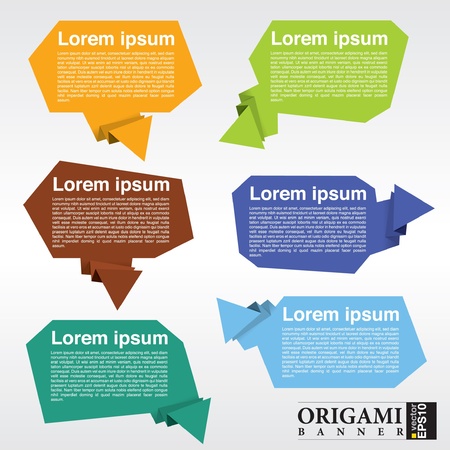 Collection of origami speech bubble のイラスト素材