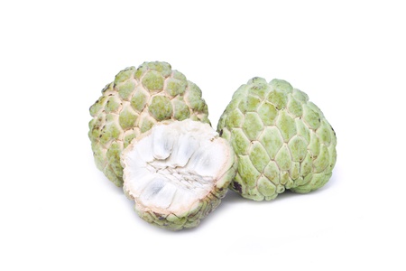 Sugar apple isolated on white の写真素材