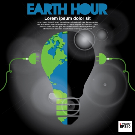 Earth Hour conceptual illustration vector EPS10 のイラスト素材