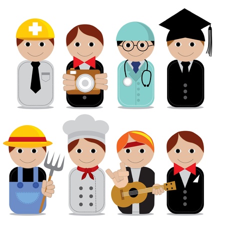 Vector illustration - set of people occupations icons EPS10 のイラスト素材