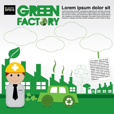 Green factory conceptual illustration vector EPS10 のイラスト素材