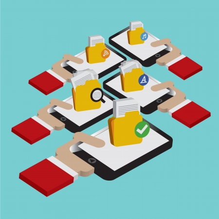 File Sharing Concept Illustration のイラスト素材