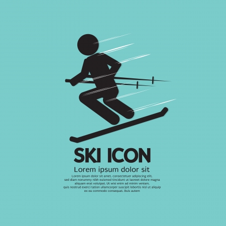 Ski Icon Vector Illustration のイラスト素材