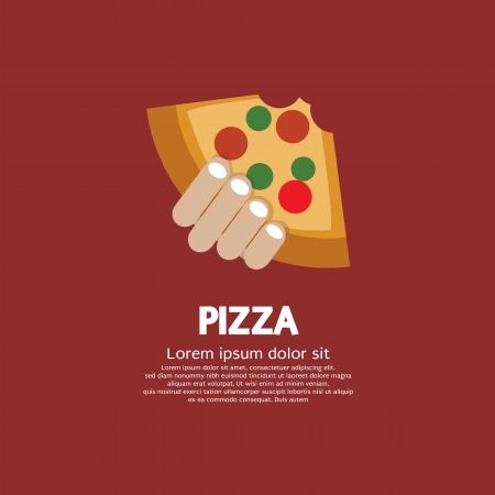 Piece Of Pizza In Hand のイラスト素材