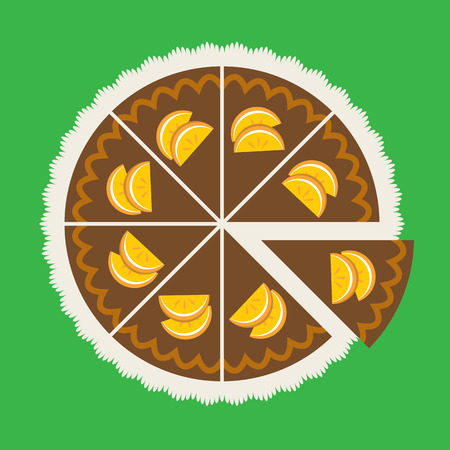 Chocolate orange Cake Illustrationのイラスト素材