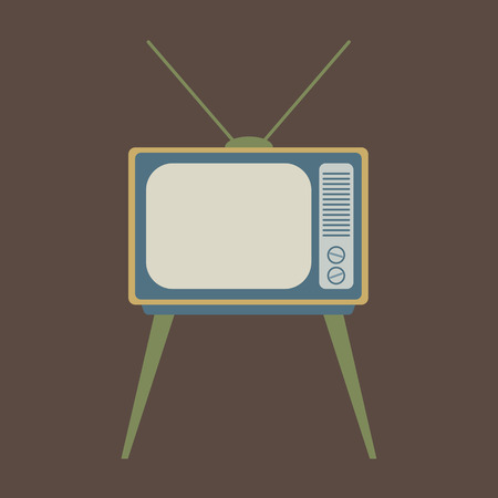 Flat Design Vintage TV のイラスト素材