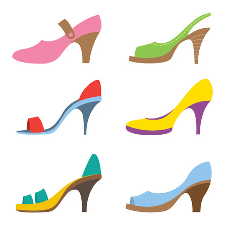 Set Of Colorful High Heels Shoesのイラスト素材