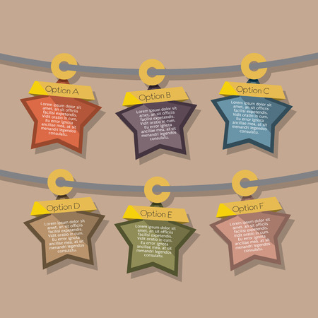 Star Tags Hang On Ropeのイラスト素材