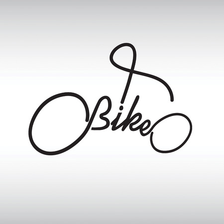 Bicycle Typography  Illustrationのイラスト素材