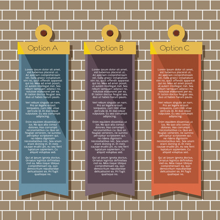 Square Banners Hang On Brick Wallのイラスト素材