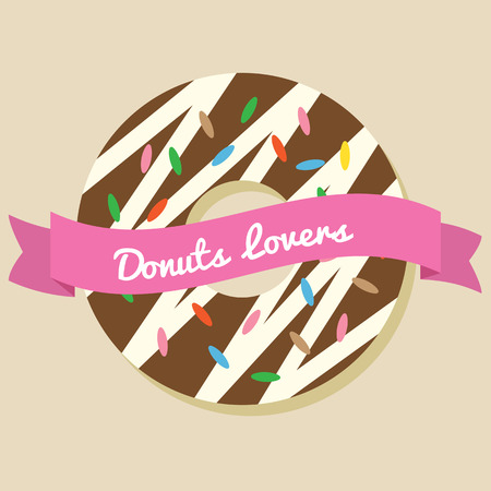 Donuts Lover Vector Illustrationのイラスト素材
